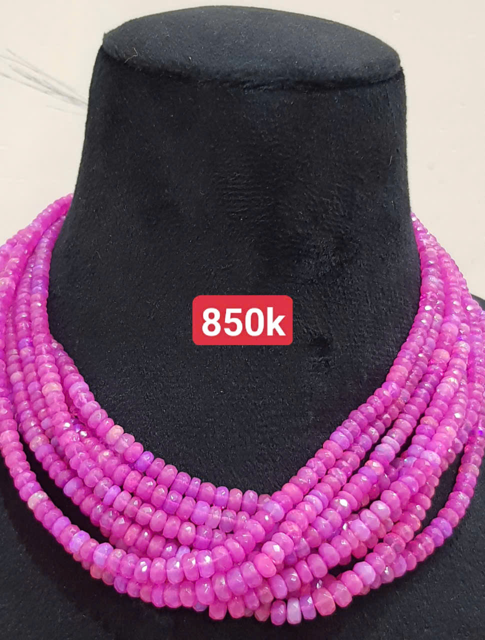 Opal màu hồng tím cắt giác 3,8 x 6 ly #2