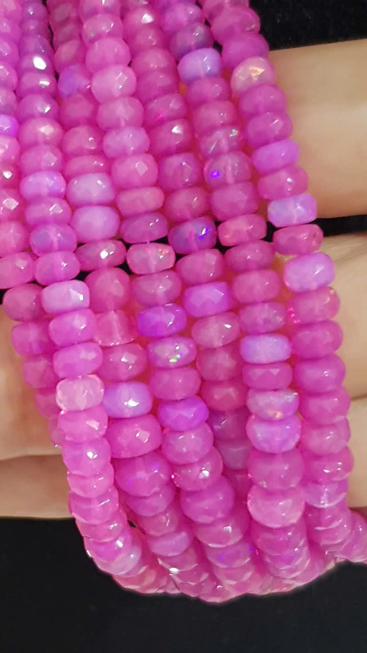 Opal màu hồng tím cắt giác 3,8 x 6 ly #4
