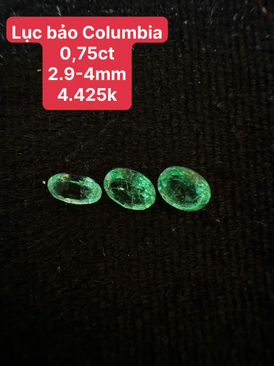 Ngọc lục bảo Columbia thiên nhiên 2.9-4mm #2