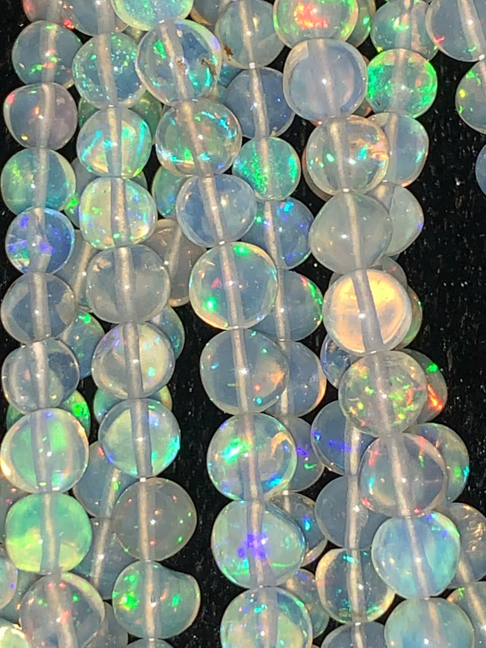 Chuỗi opal tròn màu trắng #2
